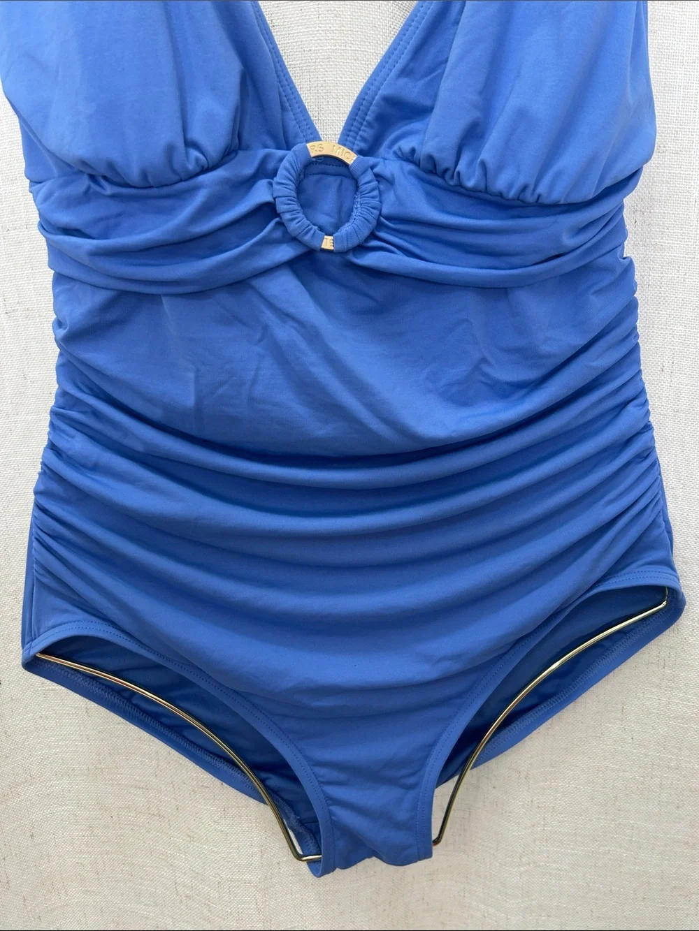 Michael Kors Royal Blue One-Piece Swimsuit with Front Ring Detail Size 8